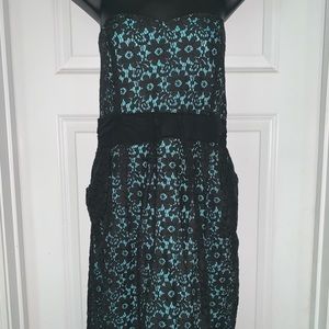 Blue Lace 3x forever 21 strapless dress.
